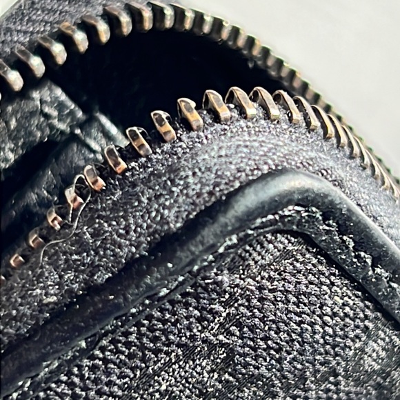 GUCCI GG Logo Canvas & Leather Zip Around Long Wallet Black Silver-tone Auth. - Picture 13 of 17